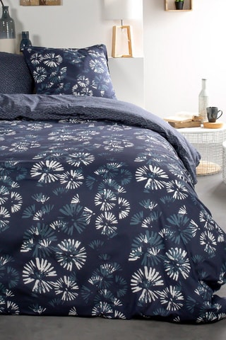 Parure copripiumino in cotone - 57 fili/cm² Sunshine 6.19 - Blu