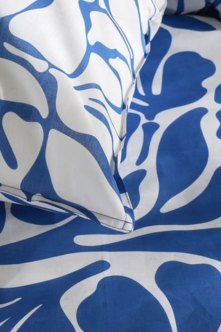 Parure copripiumino in cotone 57 fili/cm² Sunshine - Blu e bianco