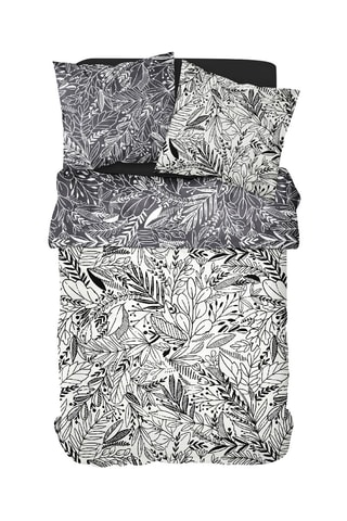 Parure copripiumino in cotone 57 fili/cm² Mawira - Ecrù e grigio