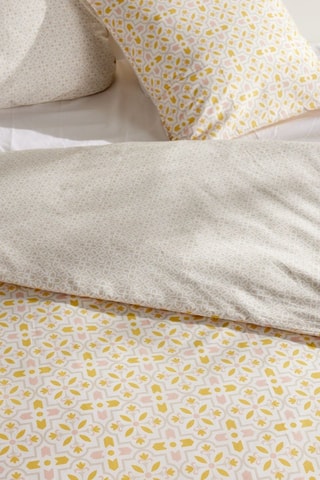 Parure copripiumino double face in cotone - 57 fili/cm² - Beige
