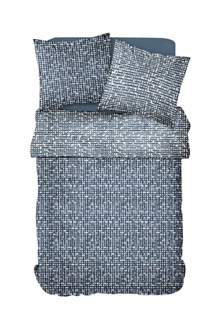 Parure copripiumino in cotone 57 fili/cm² Sunshine 6.44 - Blu e bianco