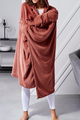 Plaid con cappuccio - Terracotta - 115 x 165 cm