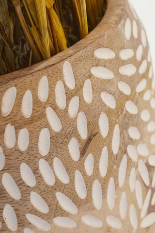 Vaso - 15 x 15 x 20 cm - Beige e bianco