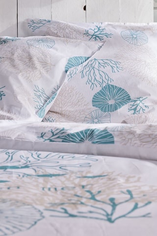 Parure copripiumino in cotone 57 fili/cm² Balade en Mer - Bianco