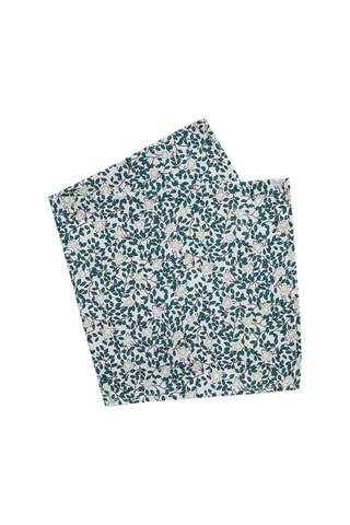 Pochette de costume - Ecru et turquoise