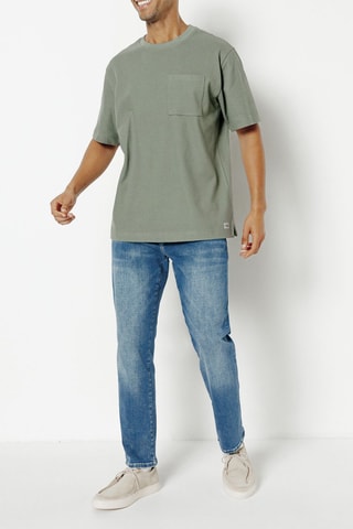 T-shirt relax en coton biologique - Kaki