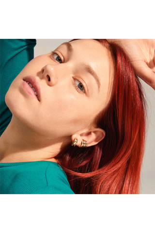 Argolas e earcuff Nadya - Banhado a ouro amarelo