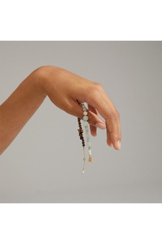 Pulseira Soulmates - Banhado a ouro amarelo, olhos de tigre e amazonites