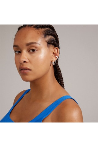 2 brincos e earcuff Xena - Banhado prata