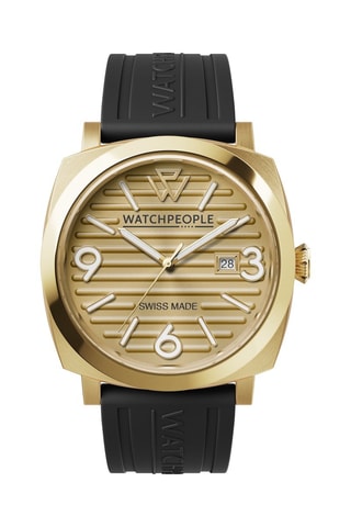 Orologio al quarzo in silicone - Nero e dorato