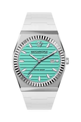 Orologio al quarzo in silicone - Bianco e argentato
