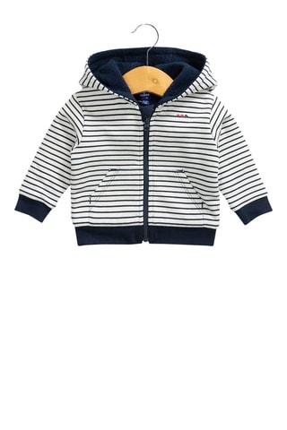Sudadera con capucha - Blanco y azul