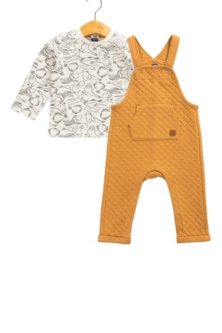 Peto y camiseta - Blanco, negro y amarillo