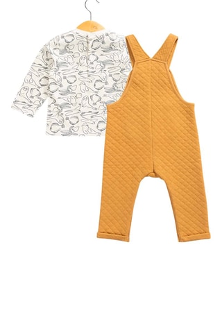 Peto y camiseta - Blanco, negro y amarillo