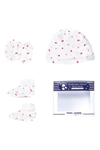 Conjunto de 3 prendas Bossette - Blanco y rosa