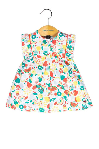 Vestido Loula - Blanco, rojo y azul