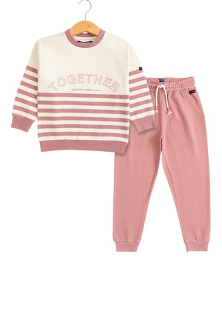 Sudadera y pantalón de chándal - Blanco, azul y rosa