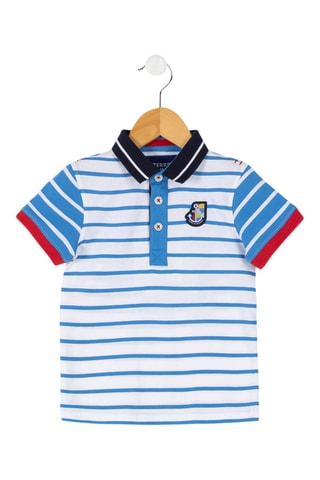 Polo Ciraye - Blanco, rojo y azul