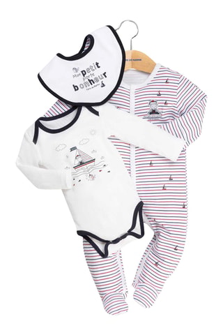 Conjunto de 3 piezas - Blanco y azul