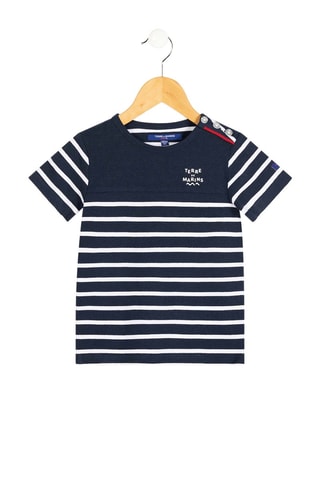 Camiseta - Blanco y azul
