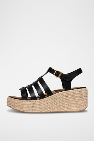 Sandales plateformes en cuir - Noir