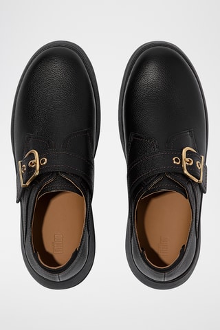 Richelieus plateformes en cuir - Noir