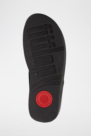 Tongs compensées en cuir - Noir