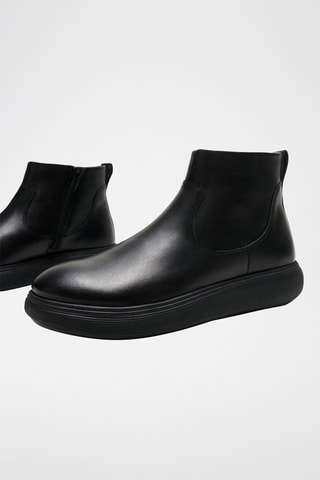 Bottines en cuir - Noir