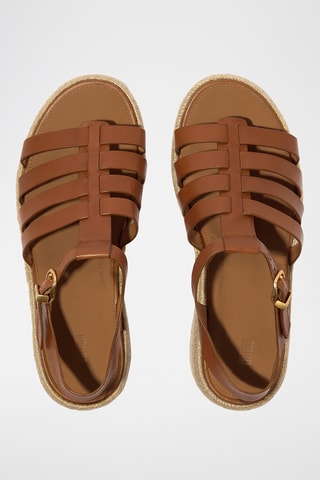 Sandales plateformes en cuir - Marron