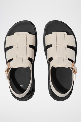 Sandales plateformes en cuir - Beige