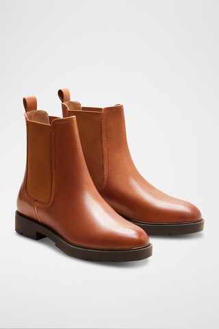 Botines Chelsea de piel Isaure  - Camel