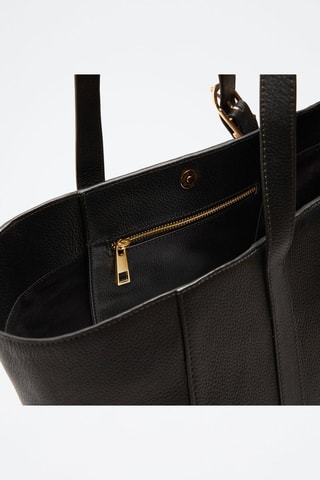 Bolso shopper de piel Magda  - Negro