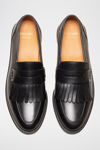 Mocasines de piel Aude  - Negro