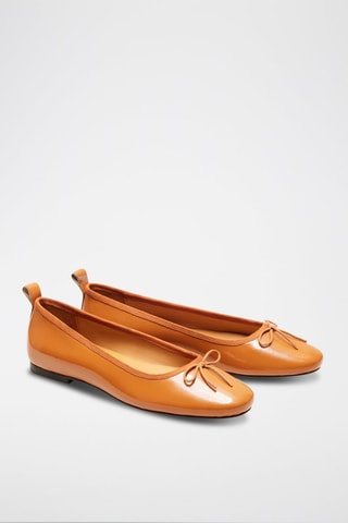 Bailarinas de piel de charol Camille  - Camel