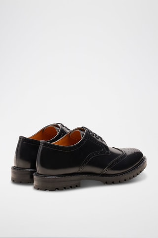 Derbies de piel bovina de charol Pauline  - Negro