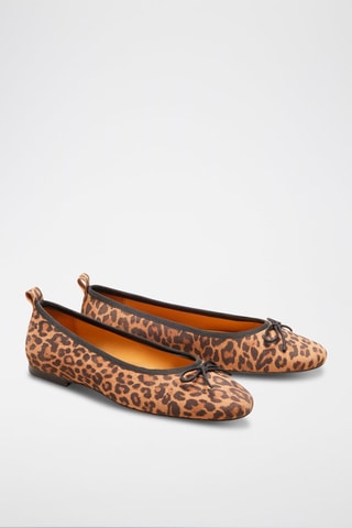 Ballerine in pelle scamosciata Camille  - Marrone e nero
