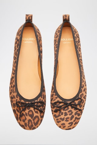 Ballerine in pelle scamosciata Camille  - Marrone e nero