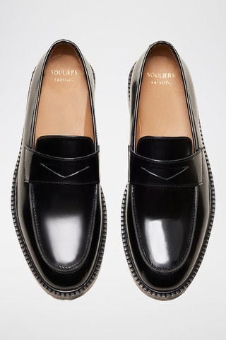 Mocasines de piel Avril  - Negro