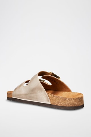 Sandalias de piel y nobuk Giverny - Dorado