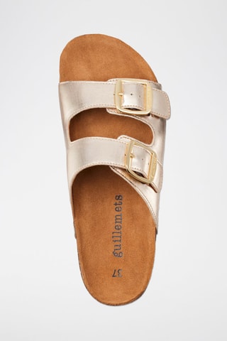 Sandalias de piel y nobuk Giverny - Dorado