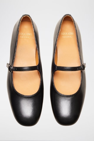 Bailarinas de piel Olivia  - Negro