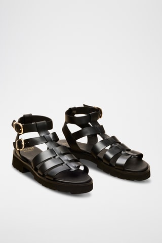 Romanas de piel de tacón Jeannette - Negro