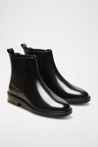 Botines Chelsea de piel Edith - Negro
