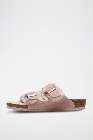 Mules fourrées en nubuck Arizona - Rose