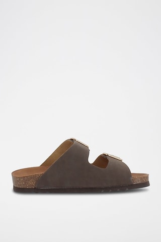 Mules en nubuck Noelle Marron