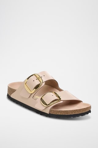 Mules vernies en cuir - Beige