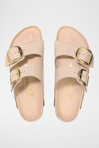 Mules vernies en cuir - Beige