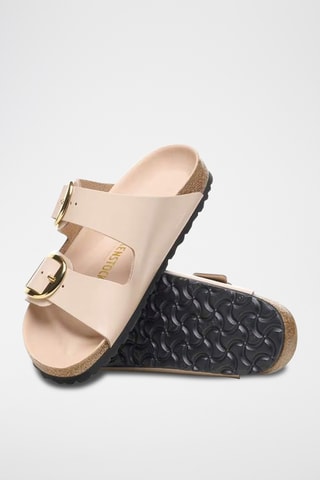Mules vernies en cuir - Beige