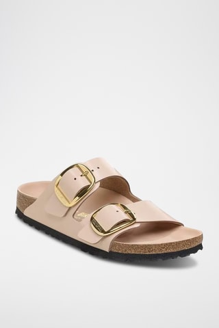 Mules vernies en cuir - Beige