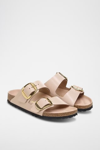 Mules vernies en cuir - Beige